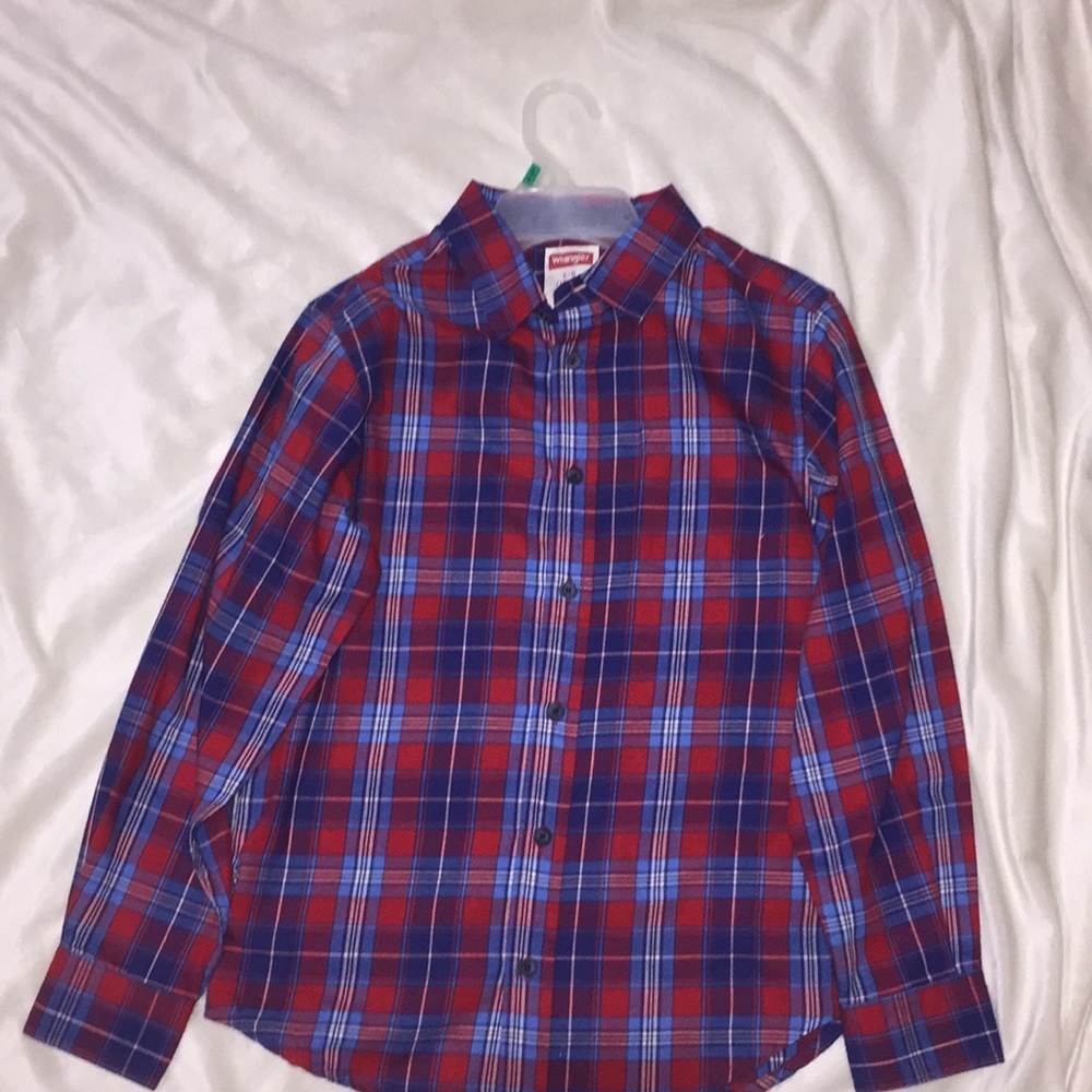 Wrangler blue/red long sleeved shirt